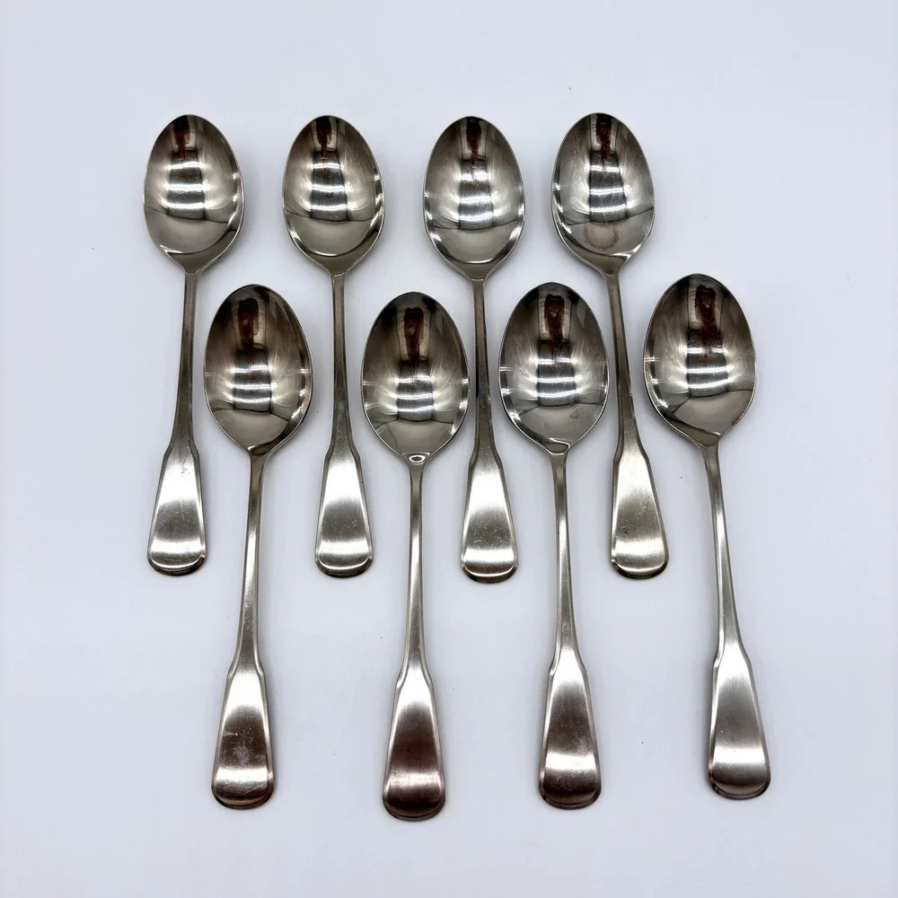Oneida Deluxe Independence Stainless Steel Oval Soup Spoons Set of 8 Flatware